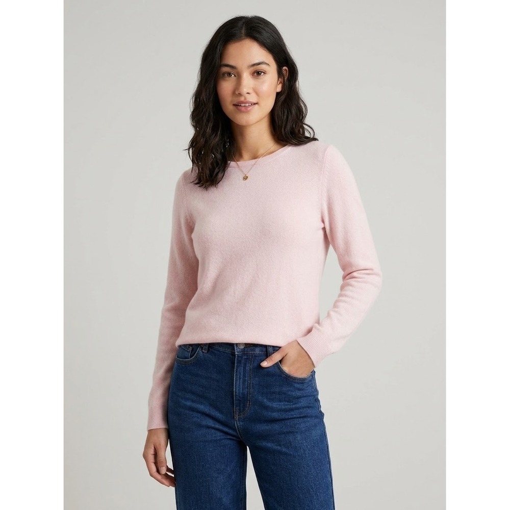 Talbots Womens Pure Cashmere Crew Neck Sweater Pink Size L L Long Sleeve Femme